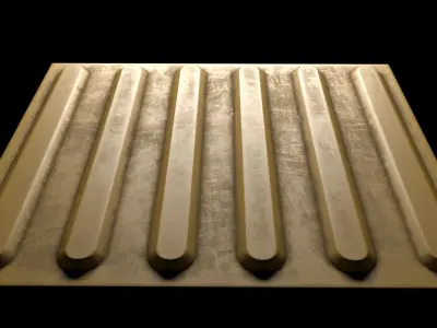 Pavement tactile tiles 3D model and texture PBR 3D model