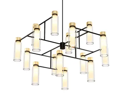 OSMAN modern chandelier with glass cylinders 3D model