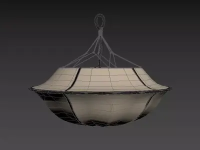 Bali Umbrella Silk Lamp 3D model