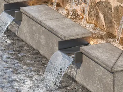 Waterfall fountains cascade 03 3D model