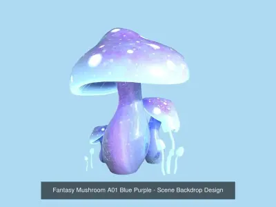 10 Fantasy Mushroom A Collection - Scene Backdrop Design 3D Model Pack