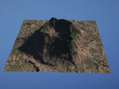Landscape Environment Volcano Snow 05 Low-poly 3D model
