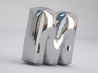 M Balloon Silver 3D model