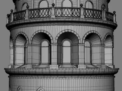 galata tower 3D model
