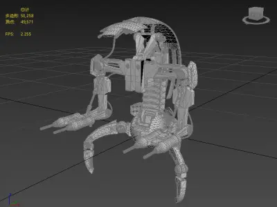 Next generation mecha combat exoskeleton Low-poly 3D model
