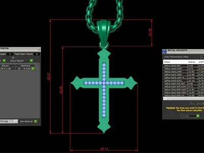 Cross Light Gold 3CP098 3DM STL 3D model