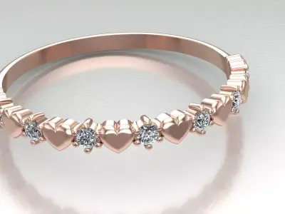 Women is heart shaped ring 3D print model