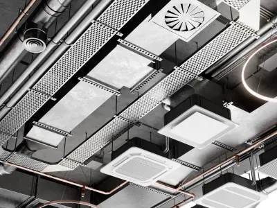 Industrial ceiling 8 3D model