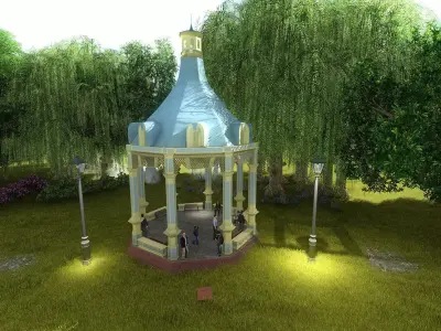 Gazebo Octogonal Victorian Style 3D model