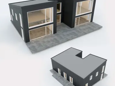 Villa house 11 Low-poly 3D model