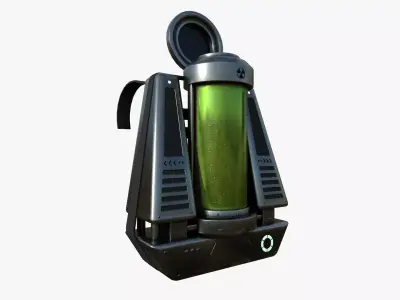 SciFi Backpack J01 Dark Metal - Fashion Character Design Low-poly 3D model