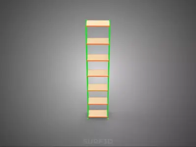 TOWER RACK UPRIGHT VERTICAL WOOD METAL WAREHOUSE SHELVES STORAGE 3D model