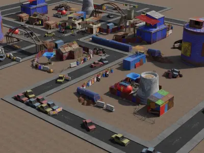 Apocalypse City Items Low-poly 3D model