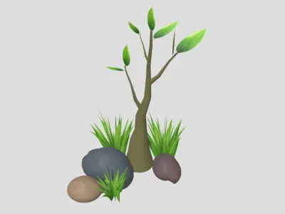 stylized Tree for game evironment 3d Model Low-poly 3D model