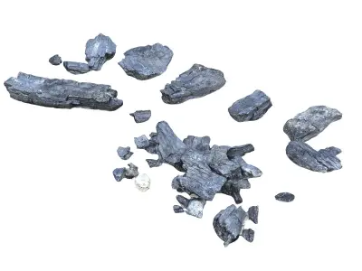  Burned Wood Low-poly 3D model