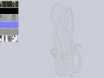 Alien plant Low-poly 3D model