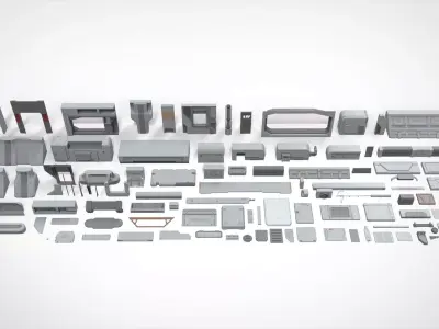 Sci-Fi architecture Elements collection 22 3D model