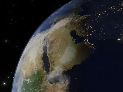 Realistic Earth optimized for real-time-rendering 3D model