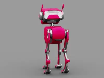 Robot dog  rigged 3D model