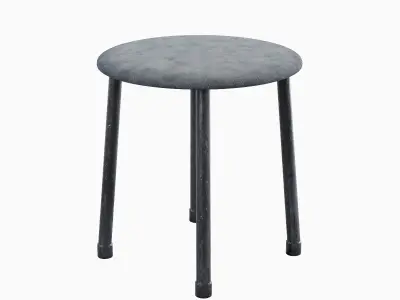 Steel Stool E 02 3D model