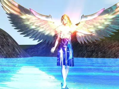 Angelic lady Low-poly 3D model