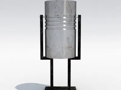 Street trash can- 7 3D model