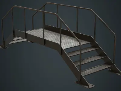 Stair 2B Low-poly 3D model