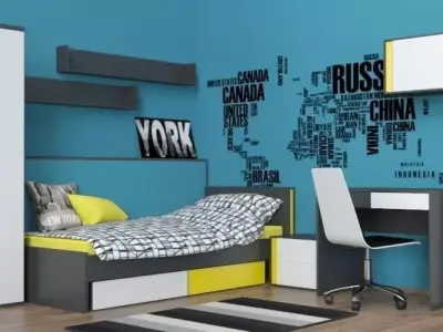 Teenagers Room Furniture Set 3D model