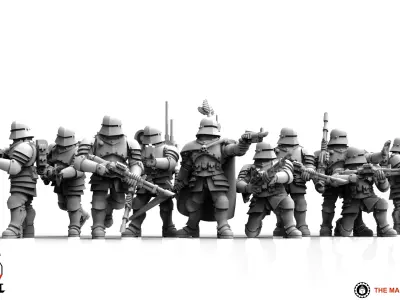 Feudal Guard - Laser Gun Squad 3D print model