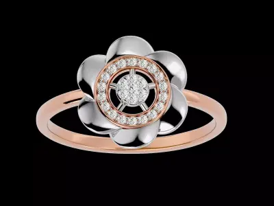 Light Minimalist Diamond Ring Earrings Pendant Set 3D print model