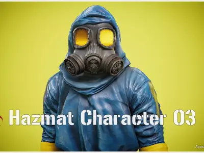 Hazmat character 03 Low-poly 3D model