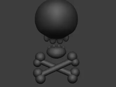 Golden skull sculpt 3D model