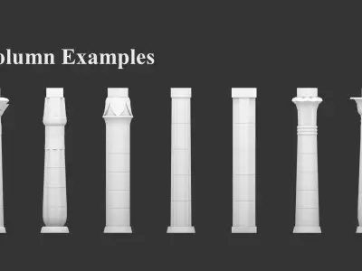 Ancient Egyptian Columns Kit Low-poly 3D model