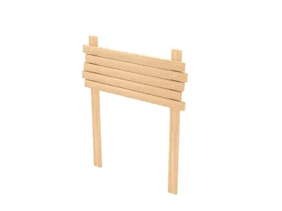 Wooden Signboard 3D model