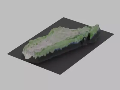 Madagascar Map Country Low-poly 3D model