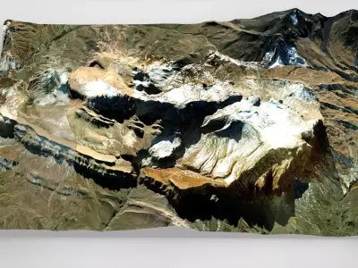 Mountain landscape Shahdag Azerbaijan 3D model