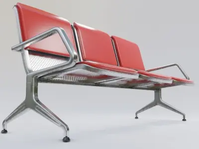 Waiting Chairs airport chairs 3D model