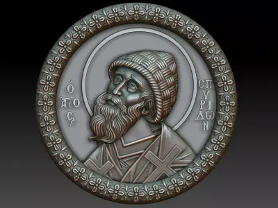 Saint Spyridon Pendant 3D print model