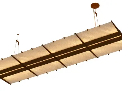 Wing Linear Suspension Ceiling Light 3D model