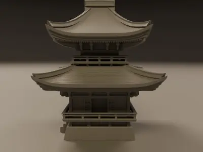 japanese temple 3D print model get
