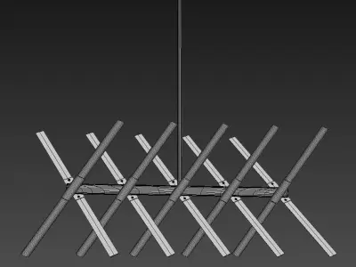 Agnes light fixture with metal rods hanging from it 3D model