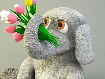 Baby Elephant  Free low-poly 3D model