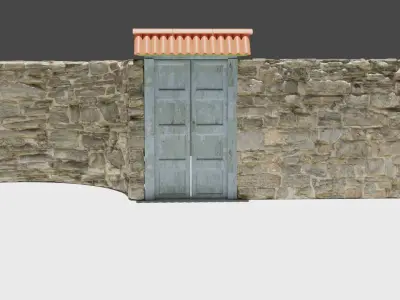 Old Garden Wood Gate Low Poly Game Ready 3D Model Low-poly 3D model