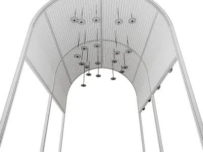 Metal Arc Ceiling with lighting 3D model