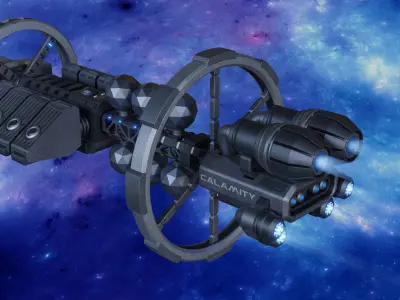 Sci-Fi Spaceship 3D model 4