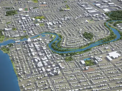 Oakville Low-poly 3D model