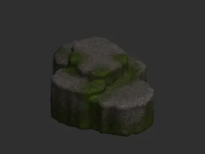 Cave Platform 4 - Moss 1 Low-poly 3D model