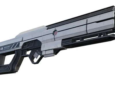 SCIFI Assault Rifle  Low-poly 3D model