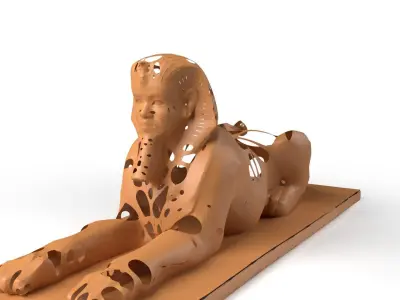 Human Sphinx Dust Voronoi Low-poly 3D model