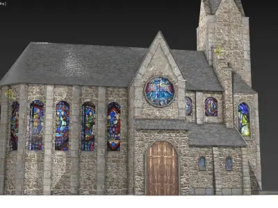 Medieval Church Low-poly 3D model